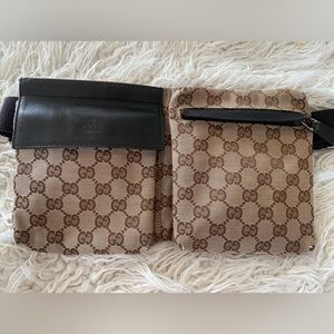 Authentic GUCCI GG Vintage Fanny Pack Waist Pouch Shoulder Bumbag Belt Bag